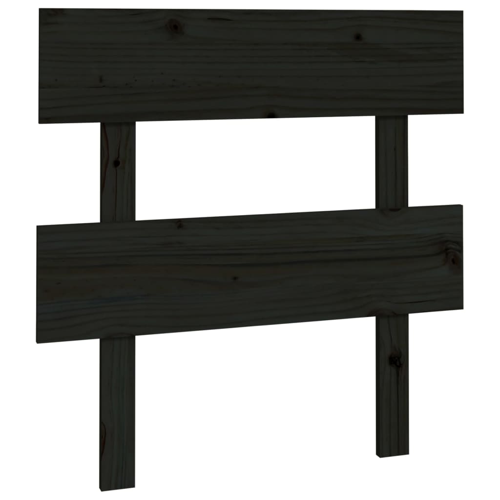 Sengegavl svart 103,5x3x81 cm heltre furu