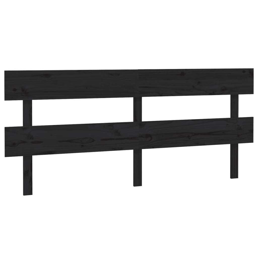 Sengegavl svart 184x3x81 cm heltre furu