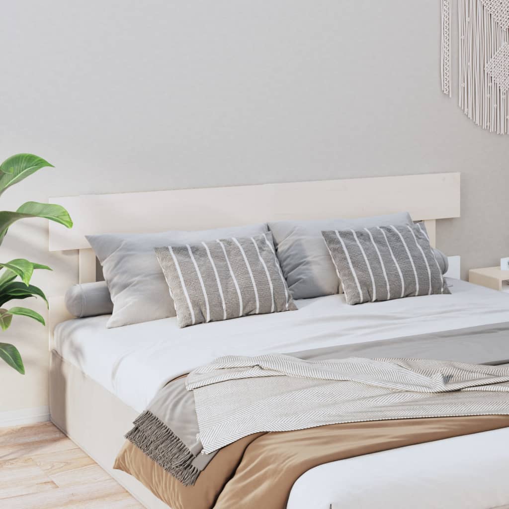 Sengegavl hvit 204x3x81 cm heltre furu
