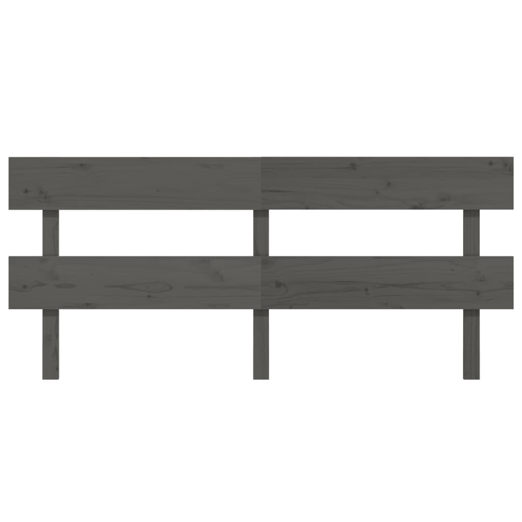 Sengegavl grå 204x3x81 cm heltre furu