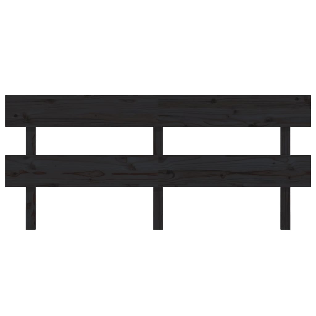Sengegavl svart 204x3x81 cm heltre furu