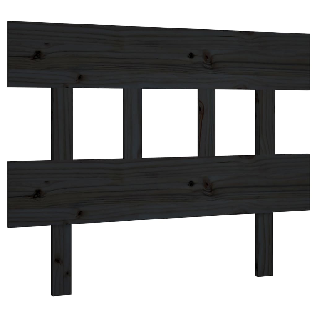 Sengegavl svart 78,5x4x100 cm heltre furu