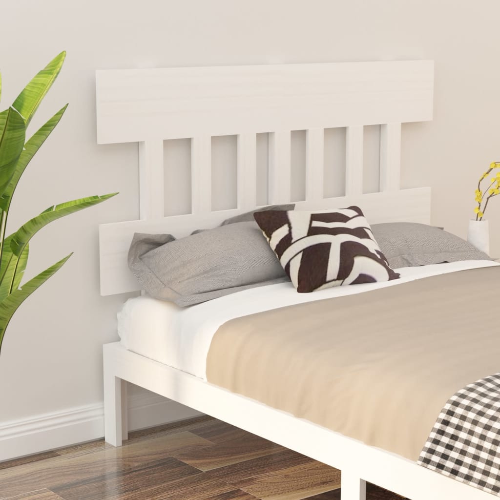 Sengegavl hvit 163,5x3x81 cm heltre furu
