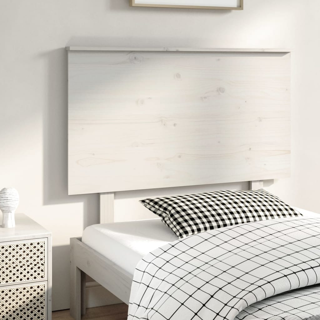 Sengegavl hvit 94x6x82,5 cm heltre furu