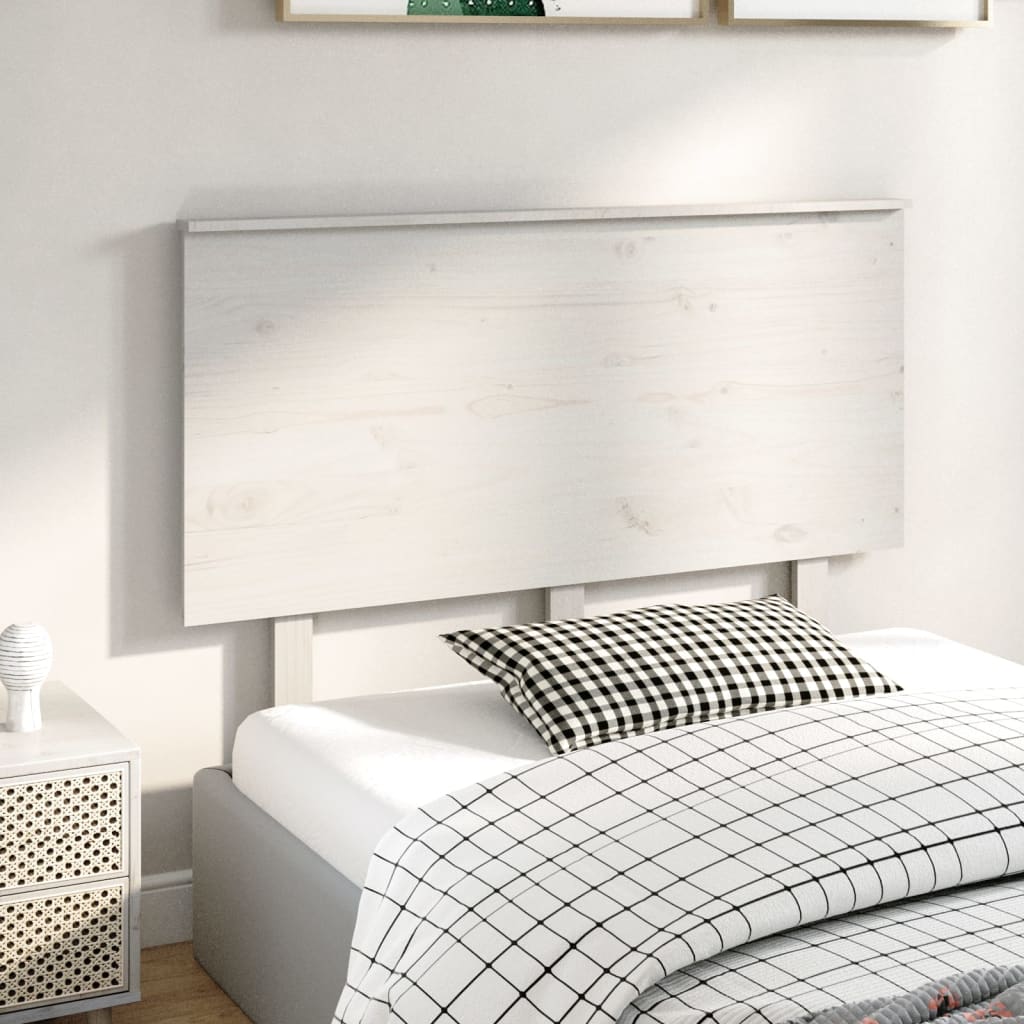 Sengegavl hvit 124x6x82,5 cm heltre furu