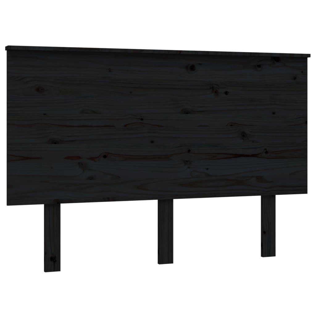 Sengegavl svart 124x6x82,5 cm heltre furu