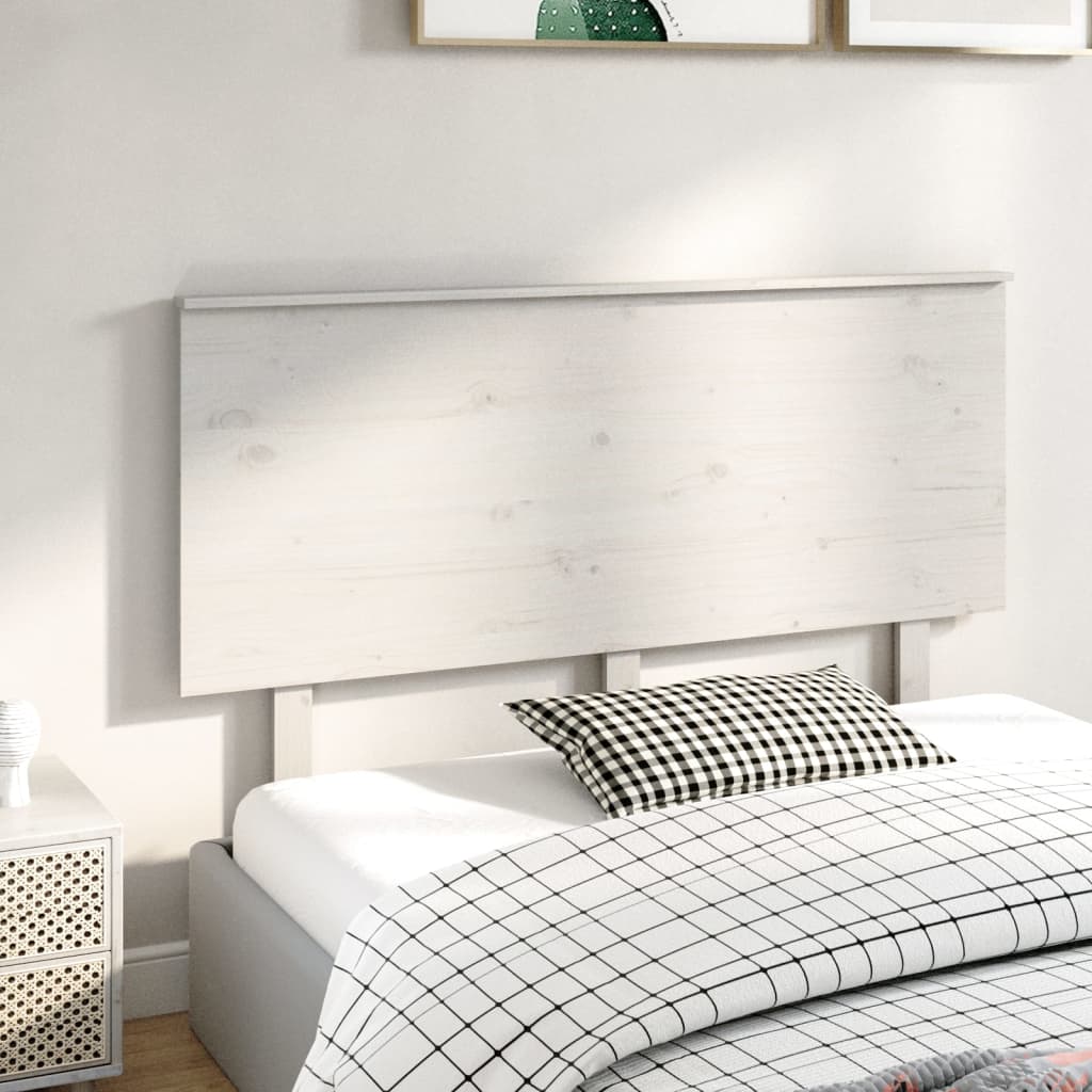 Sengegavl hvit 144x6x82,5 cm heltre furu