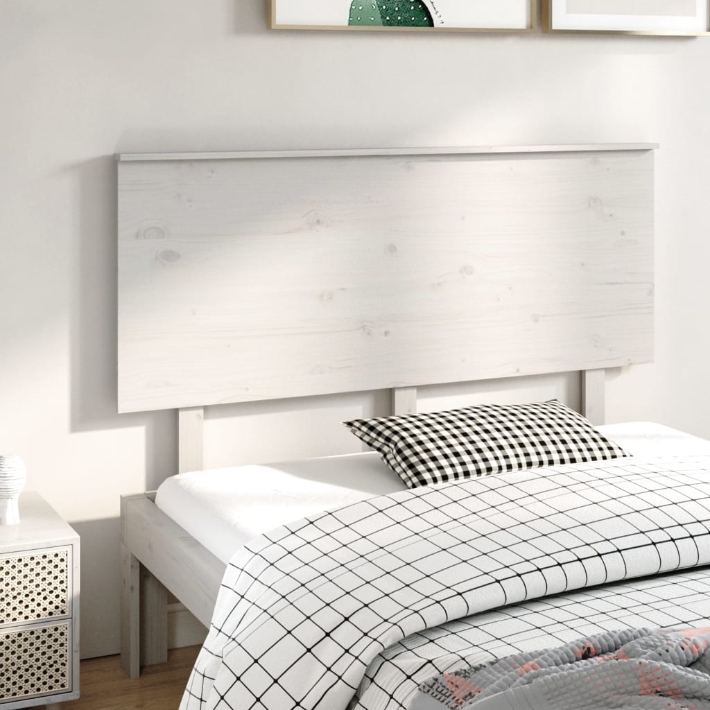 Sengegavl hvit 144x6x82,5 cm heltre furu