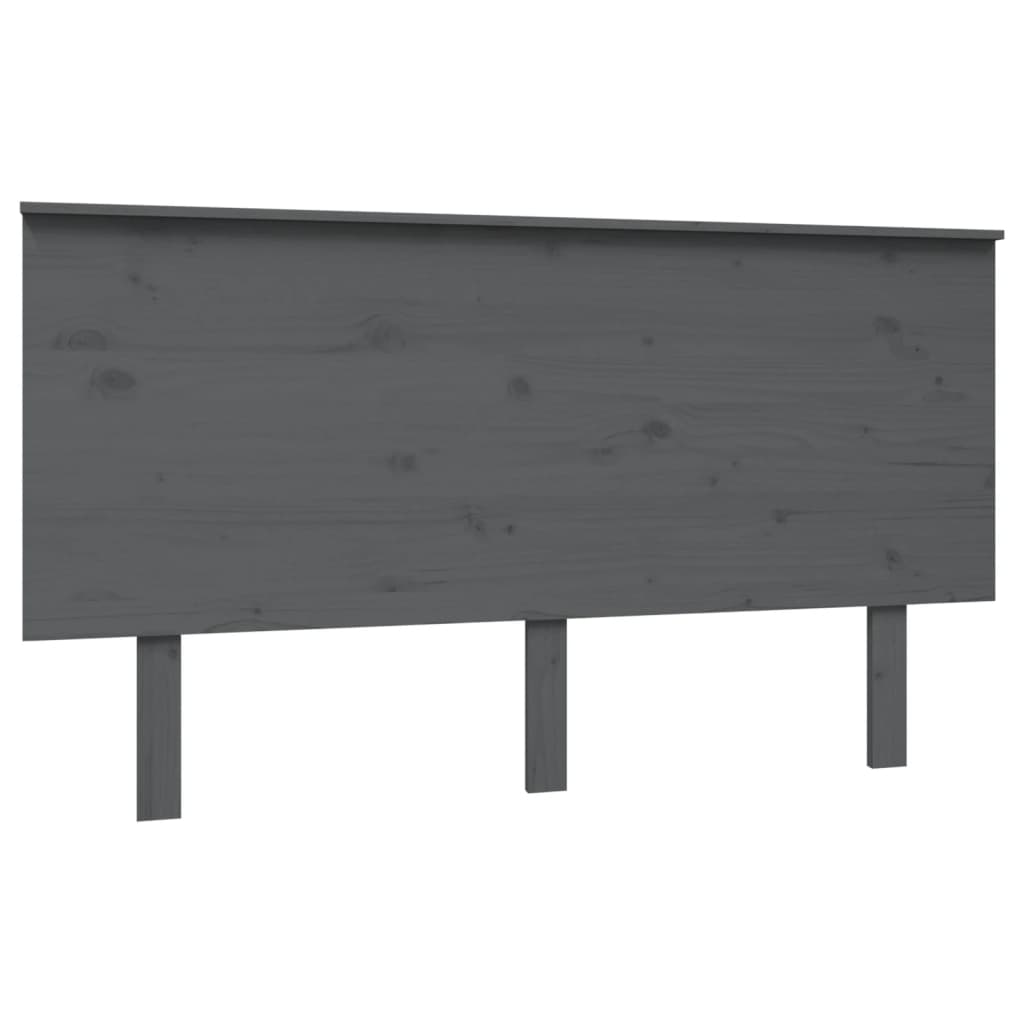 Sengegavl grå 144x6x82,5 cm heltre furu
