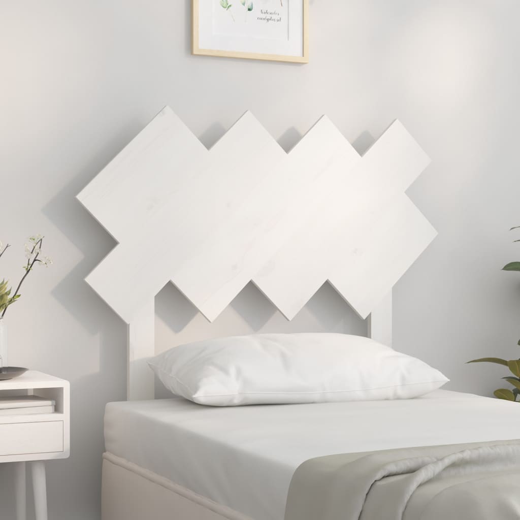 Sengegavl hvit 92x3x81 cm heltre furu