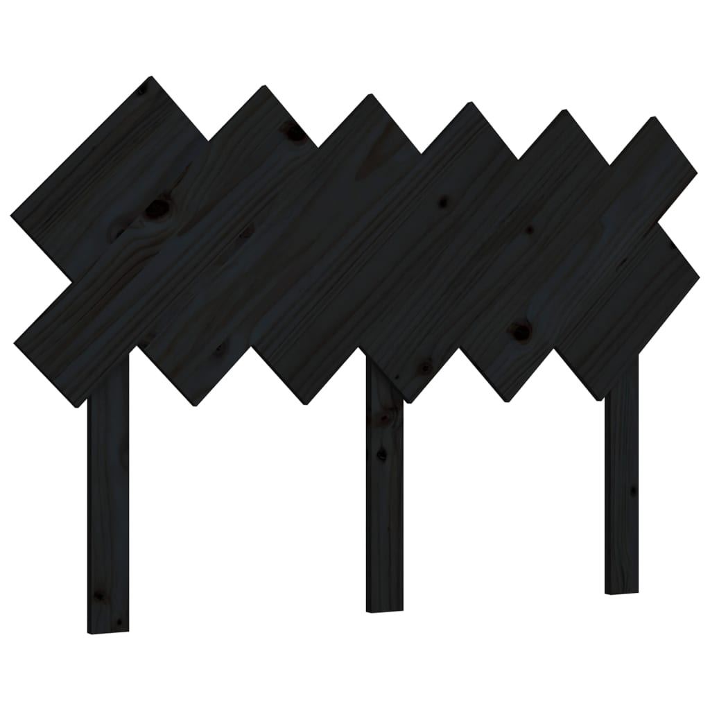 Sengegavl svart 122,5x3x80,5 cm heltre furu