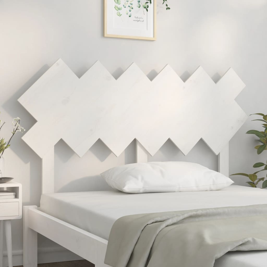 Sengegavl hvit 132x3x81 cm heltre furu