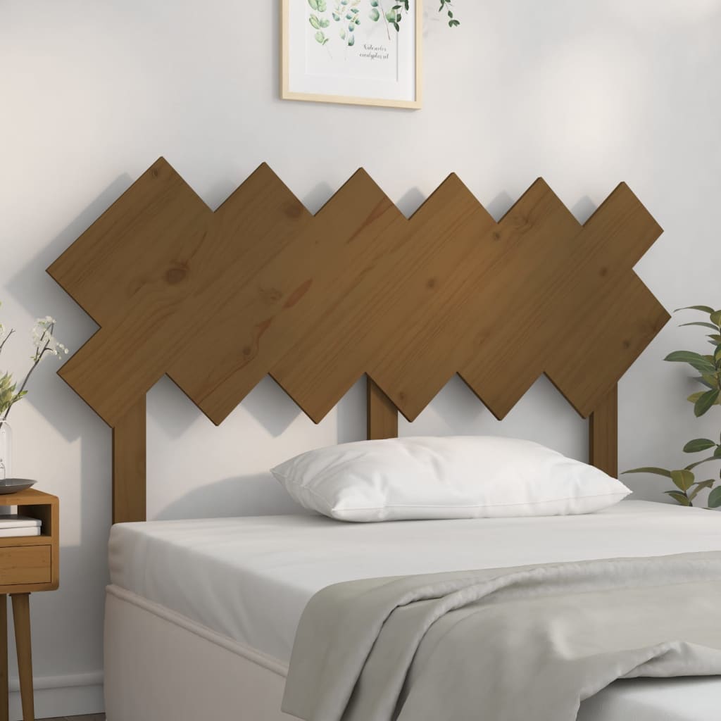 Sengegavl honningbrun 132x3x81 cm heltre furu