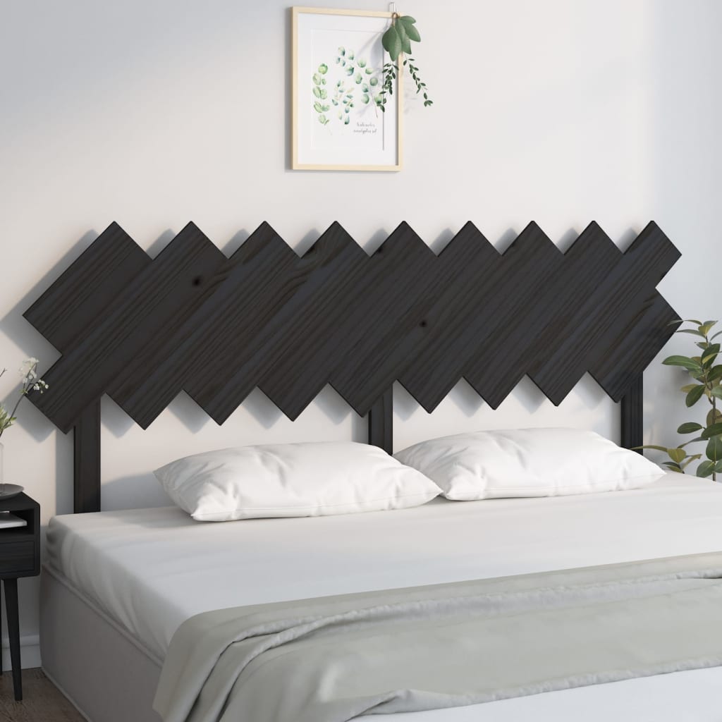 Sengegavl svart 178x3x80,5 cm heltre furu