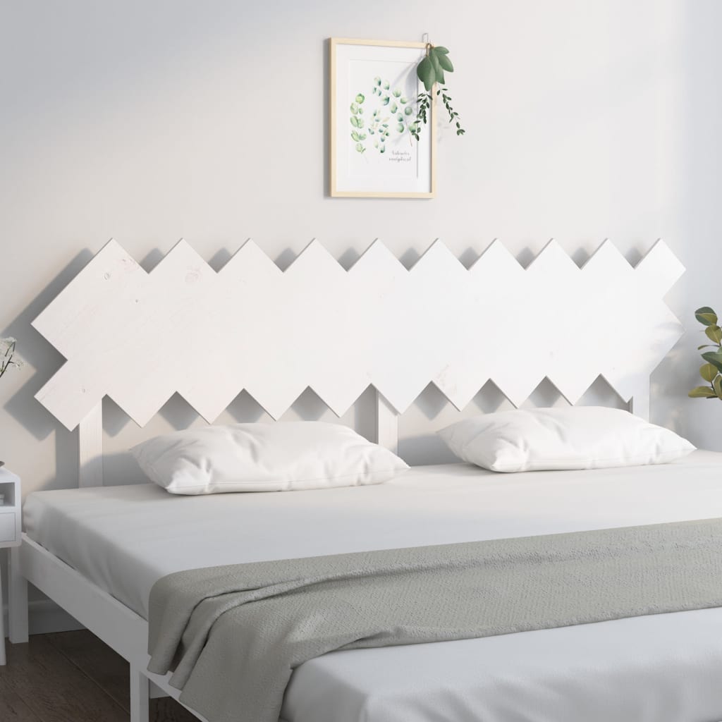 Sengegavl hvit 196x3x80,5 cm heltre furu