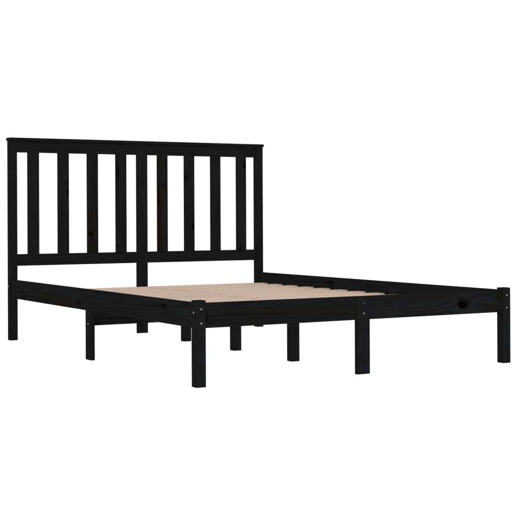 Sengeramme svart heltre furu 200x200 cm