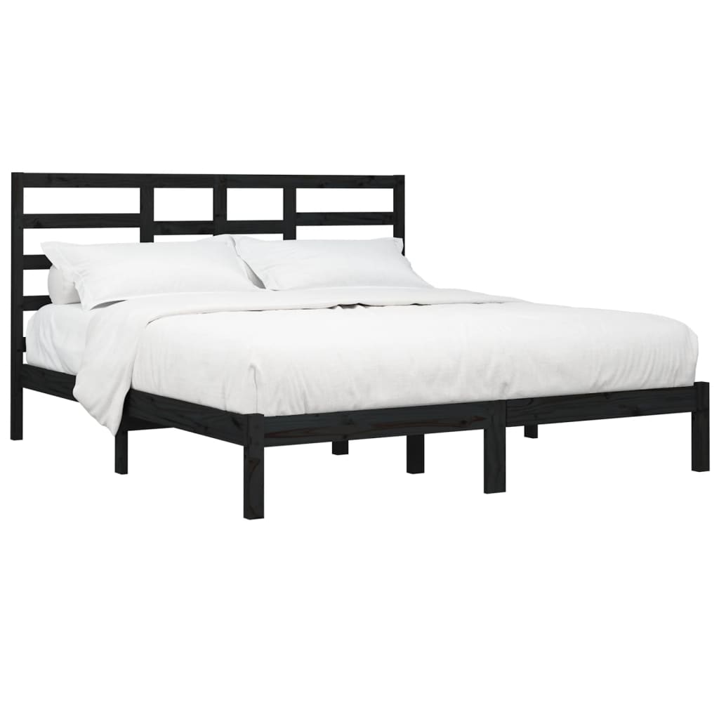 Sengeramme svart heltre200x200 cm