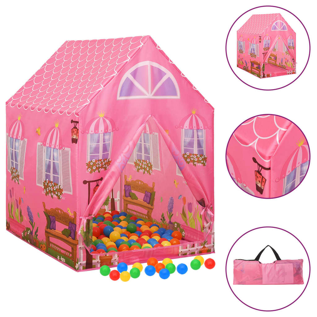 Leketelt med 250 baller rosa 69x94x104 cm