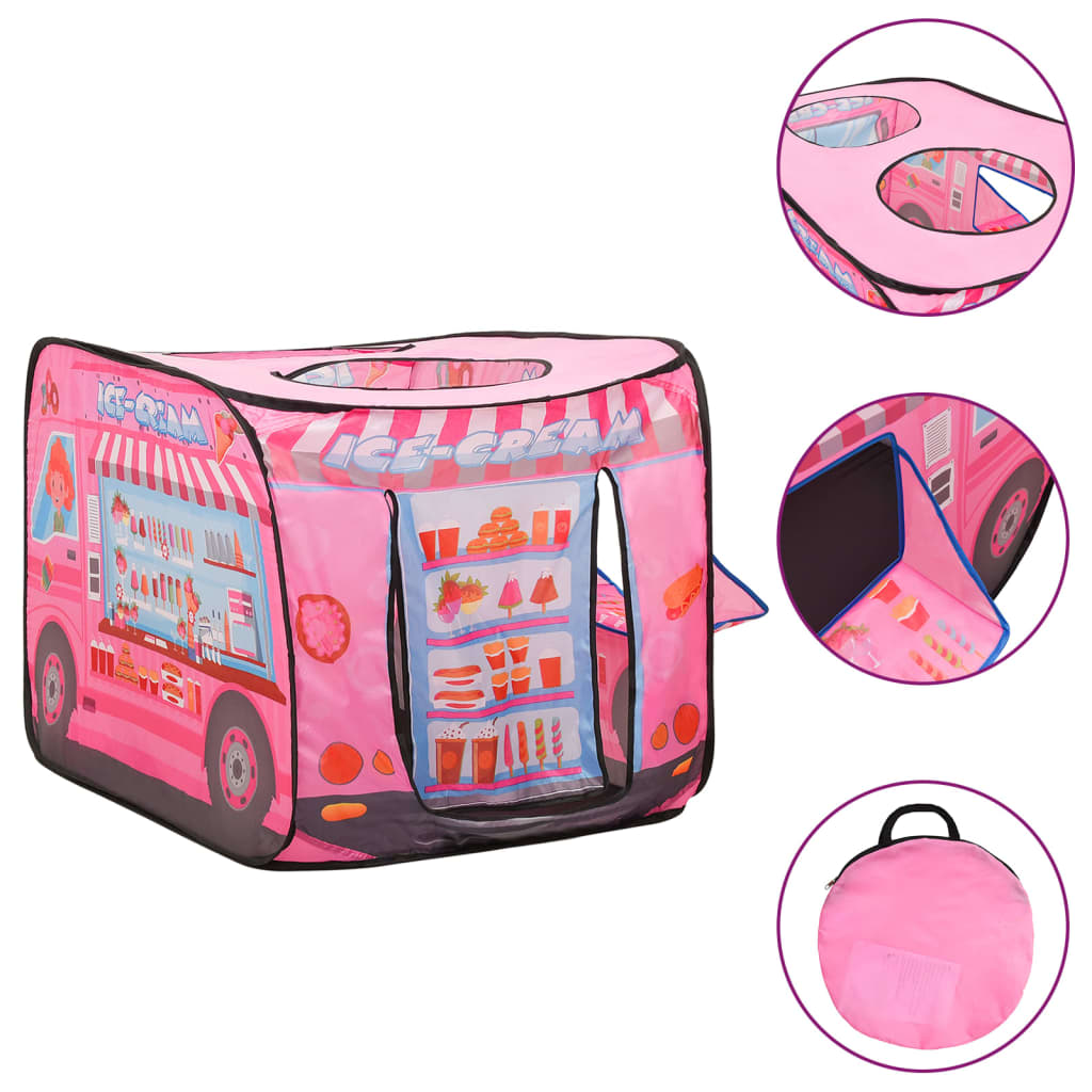 Leketelt med 250 baller rosa 70x112x70 cm