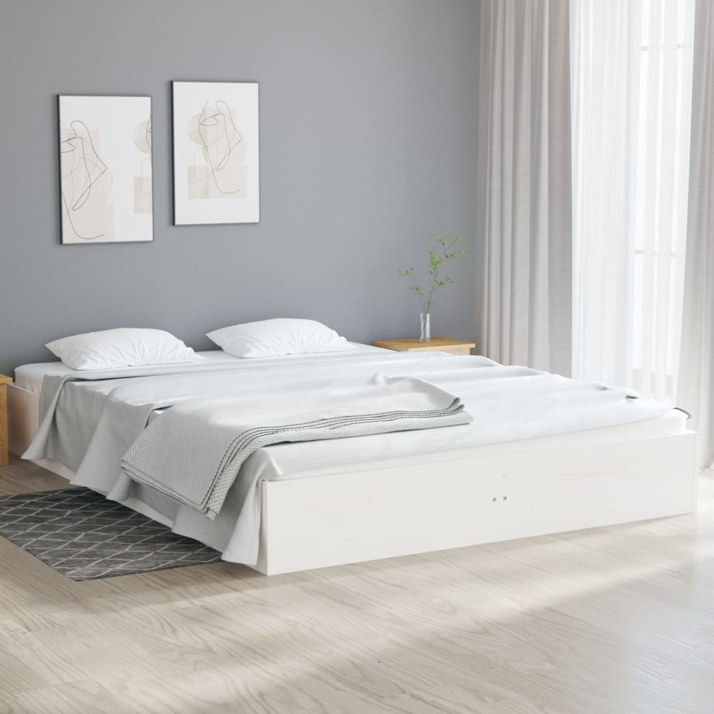 Sengeramme hvit heltre 135x190 cm Double