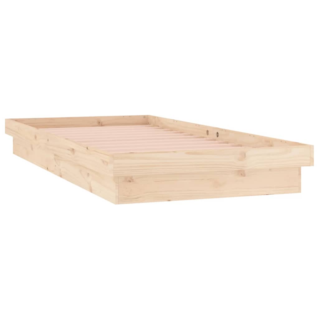 Sengeramme med LED 90x200 cm heltre