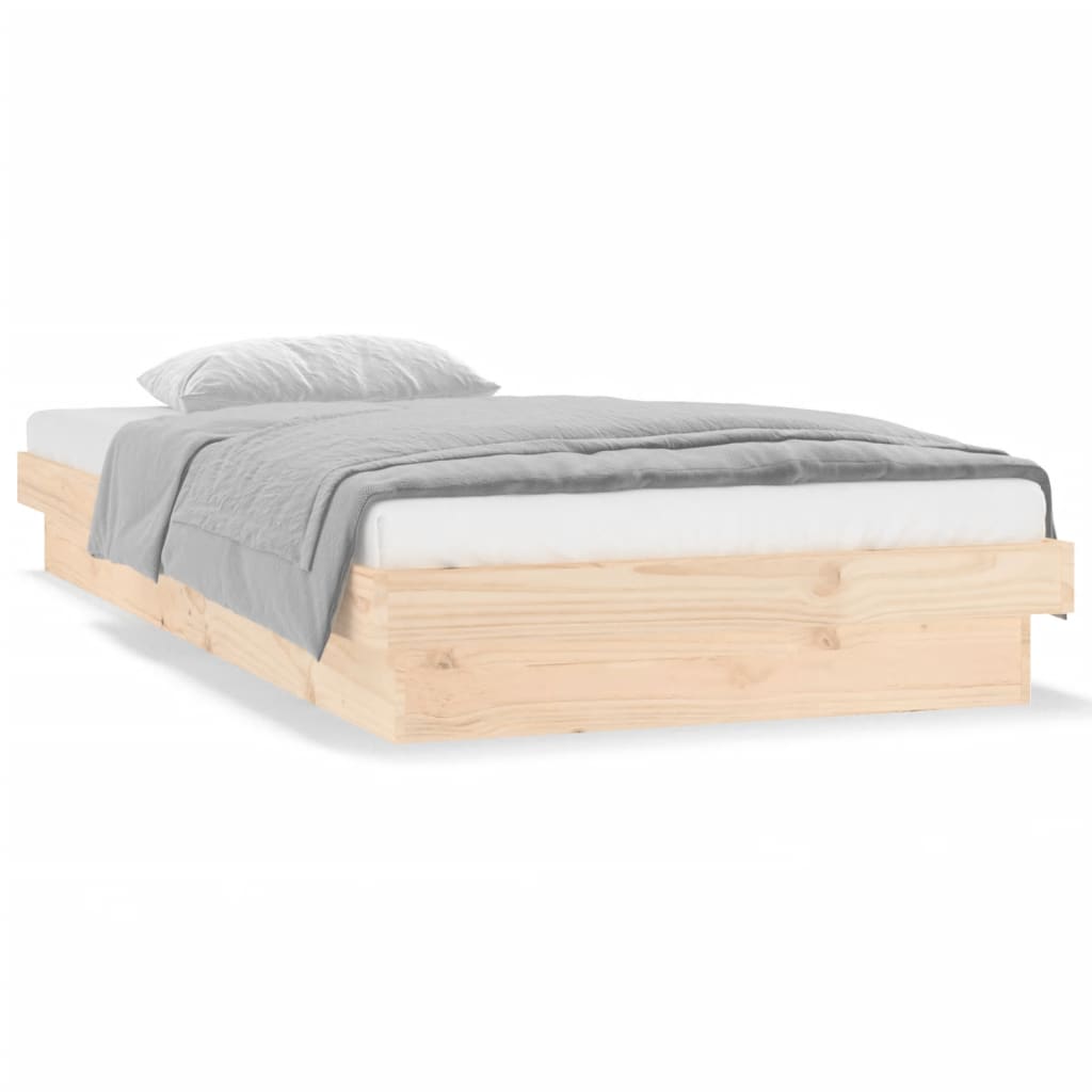 Sengeramme med LED 90x200 cm heltre