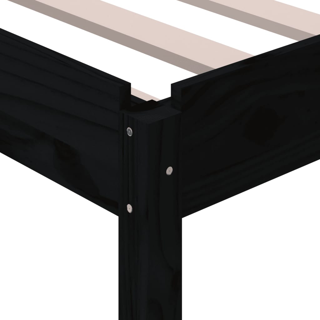Stableseng svart 90x200 cm heltre furu