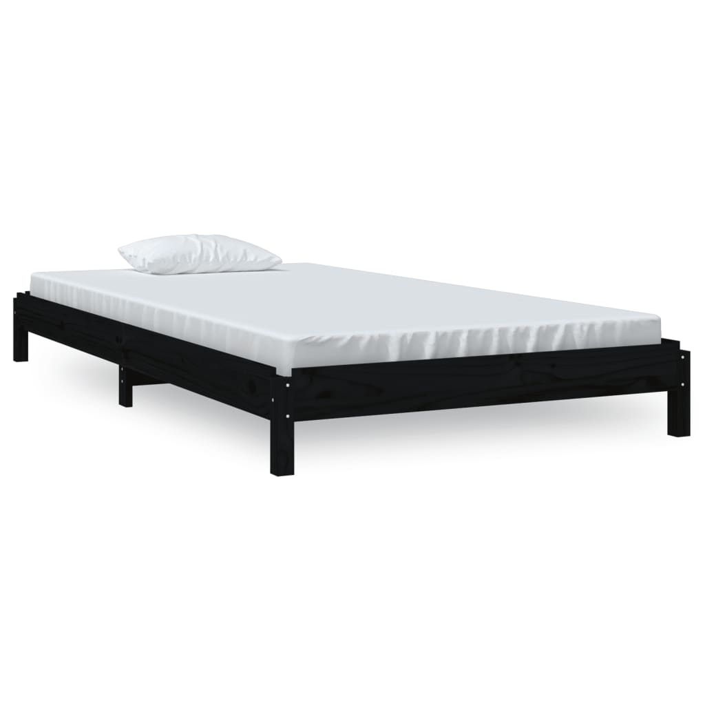 Stableseng svart 80x200 cm heltre furu