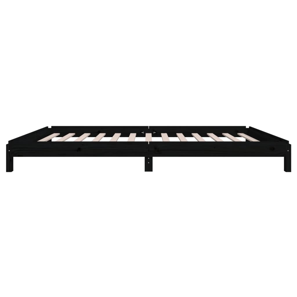 Stableseng svart 80x200 cm heltre furu
