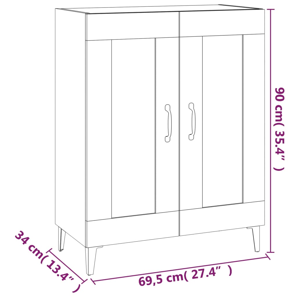 Skjenk betonggrå 69,5x34x90 cm konstruert tre