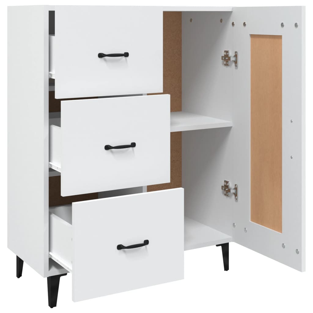 Skjenk hvit 69,5x34x90 cm konstruert tre