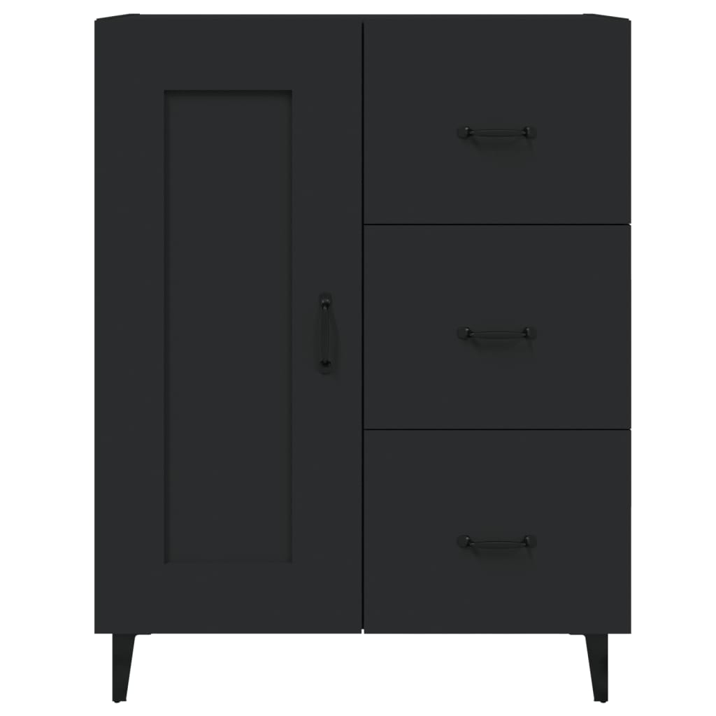 Skjenk svart 69,5x34x90 cm konstruert tre