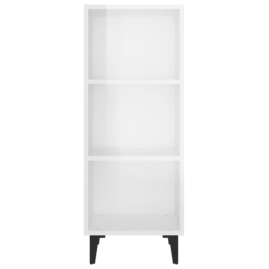 Skjenk høyglans hvit 34,5x32,5x90 cm konstruert tre