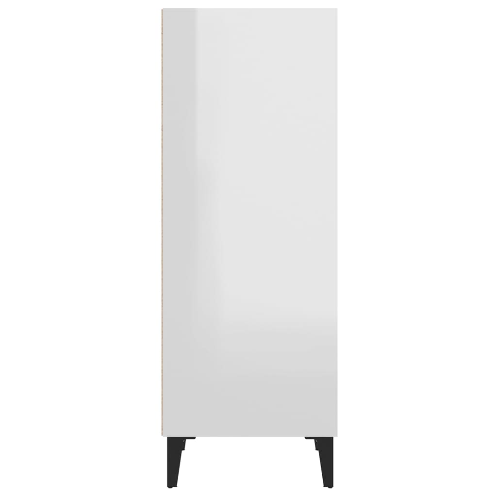Skjenk høyglans hvit 34,5x32,5x90 cm konstruert tre