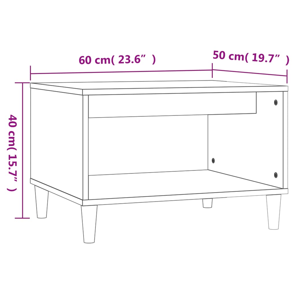 Salongbord svart 60x50x40 cm konstruert tre
