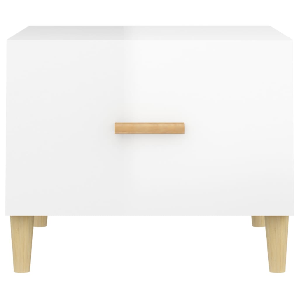 Salongbord høyglans hvit 50x50x40 cm konstruert tre