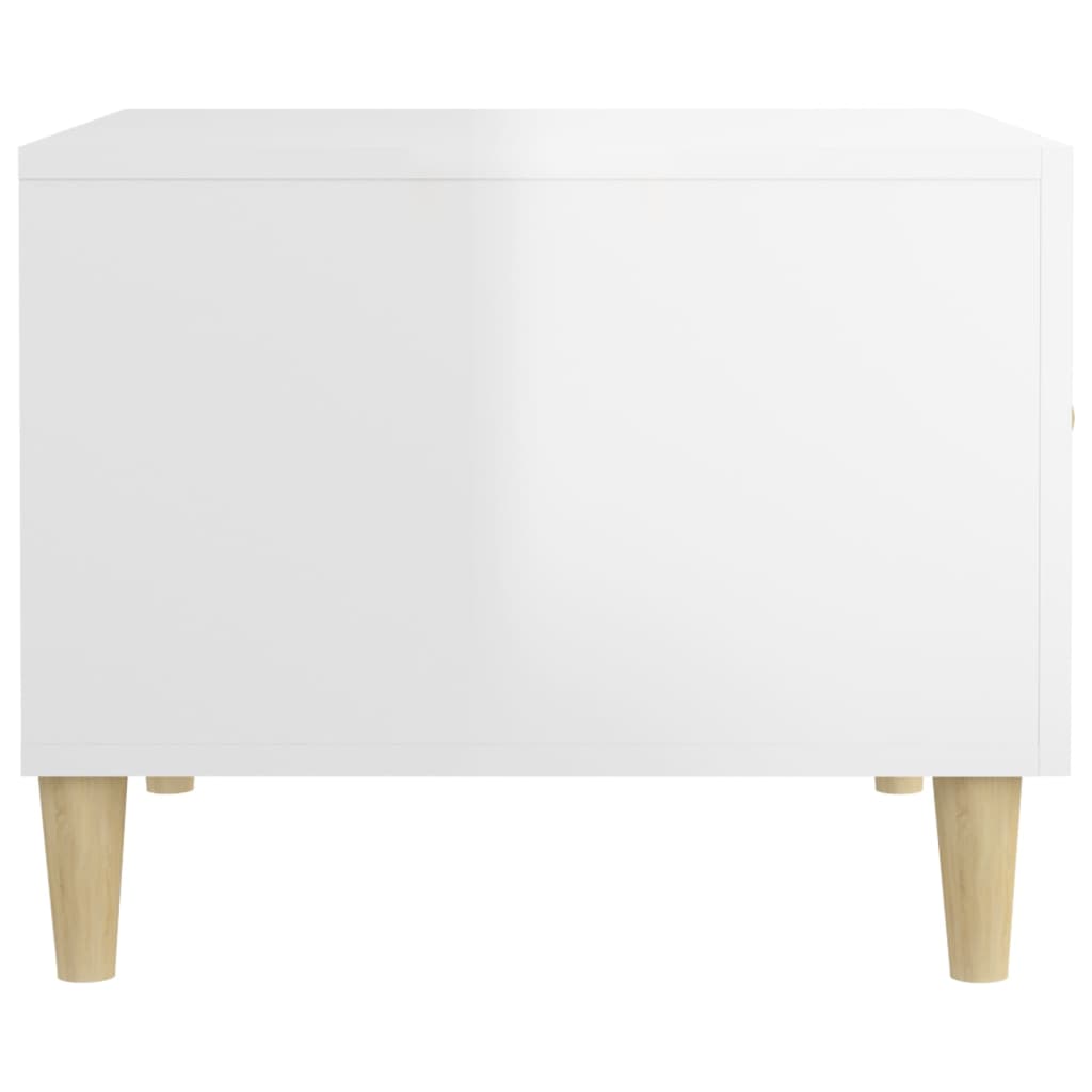 Salongbord høyglans hvit 50x50x40 cm konstruert tre