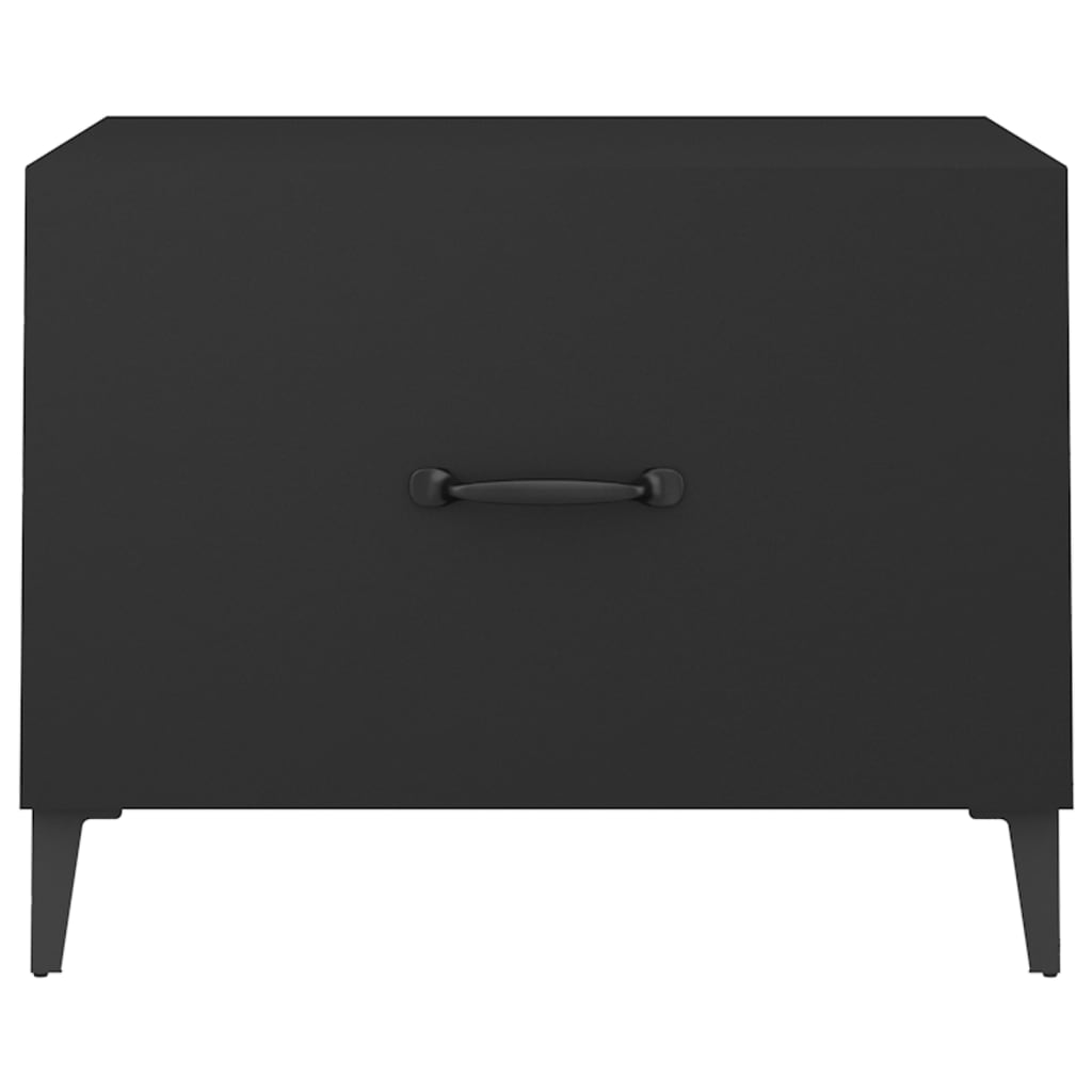 Salongbord med metallben 2 stk svart 50x50x40 cm
