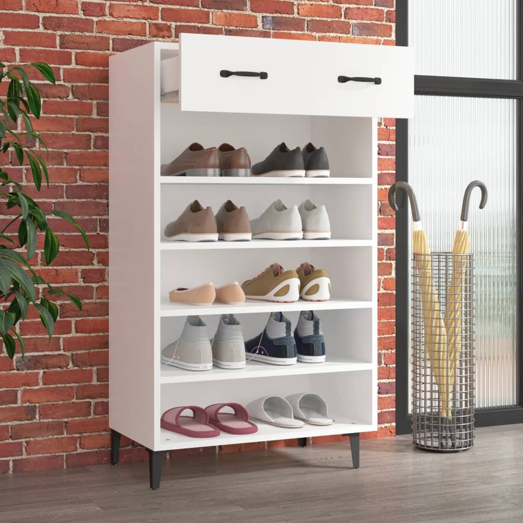 Skoskap hvit 60x35x105 cm konstruert tre