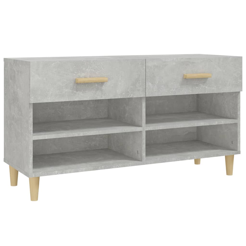 Skoskap betonggrå 102x35x55 cm konstruert tre