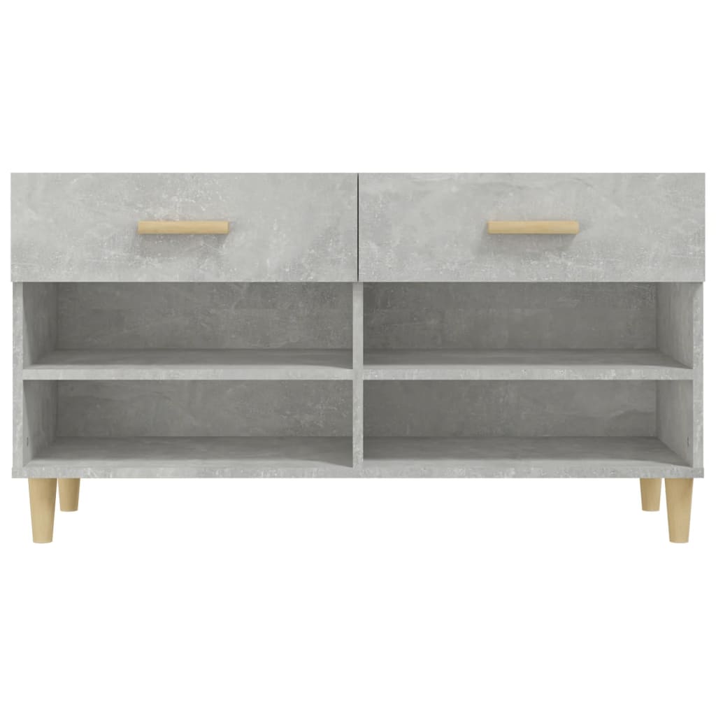 Skoskap betonggrå 102x35x55 cm konstruert tre
