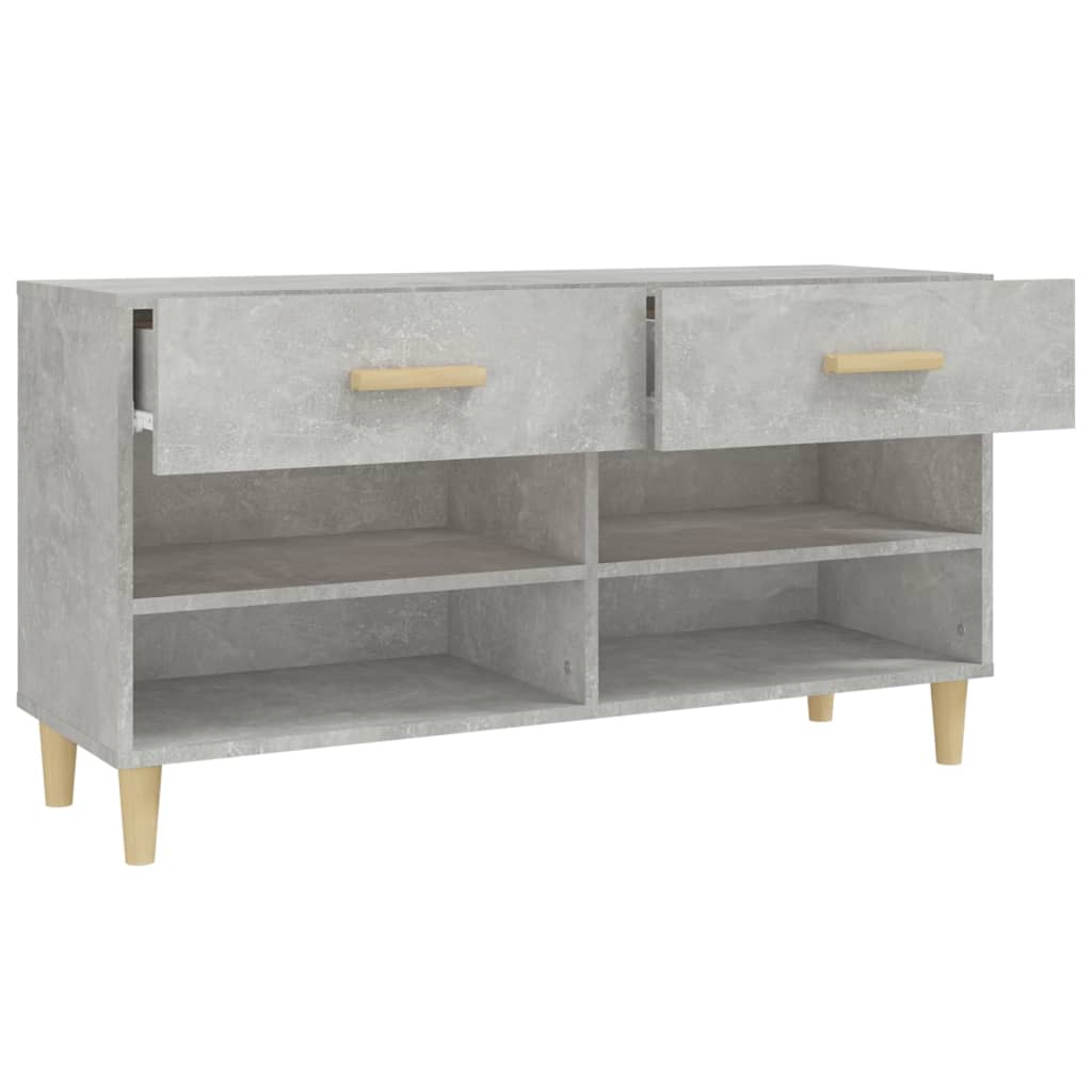 Skoskap betonggrå 102x35x55 cm konstruert tre