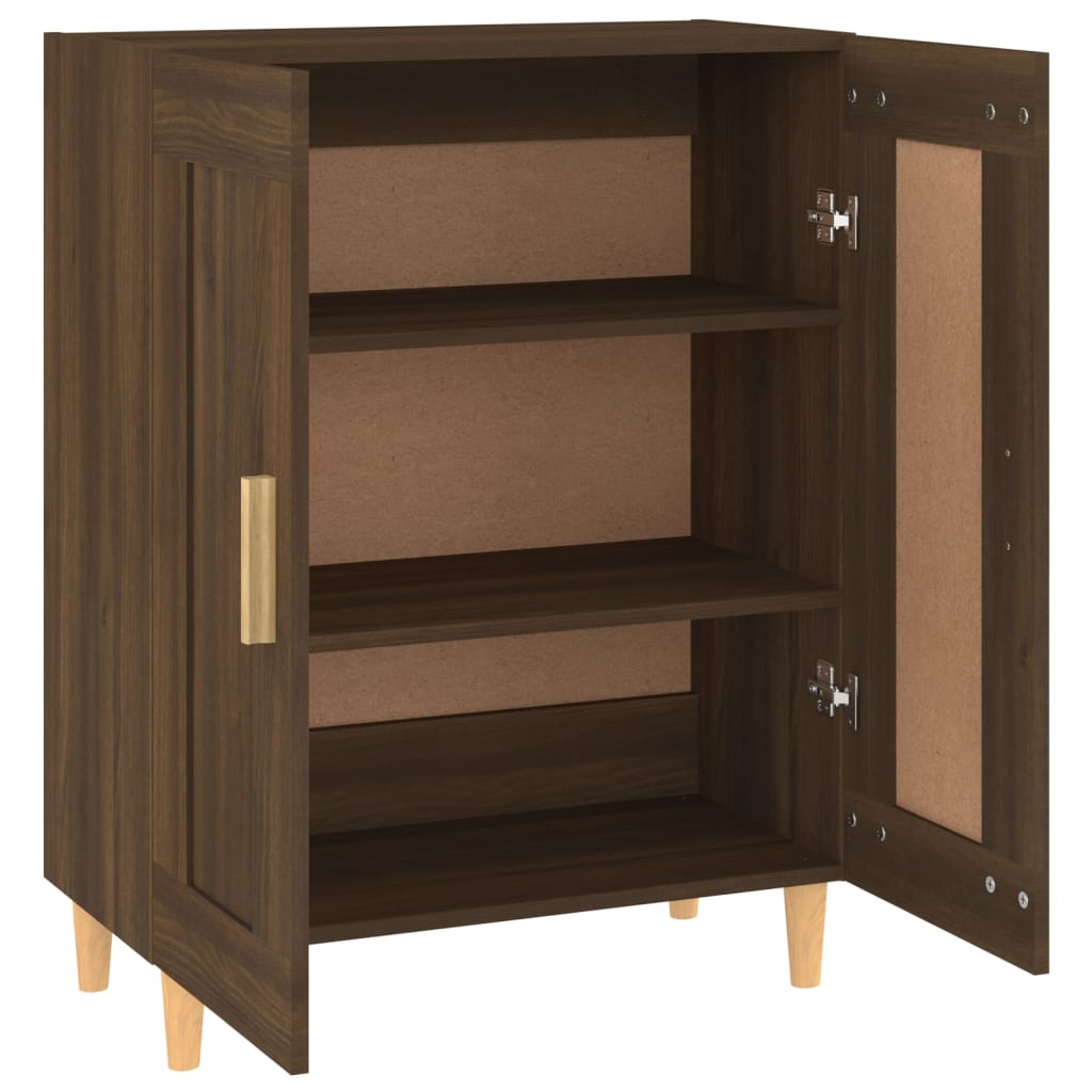 Skjenk brun eik 69,5x34x90 cm konstruert tre