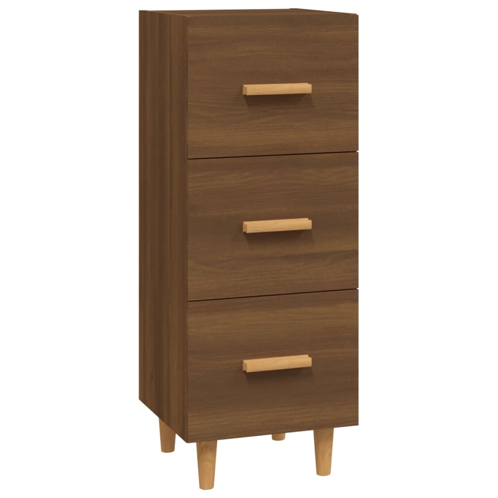 Skjenk brun eik 34,5x34x90 cm konstruert tre