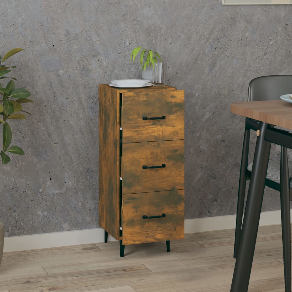 Skjenk røkt eik 34,5x34x90 cm konstruert tre
