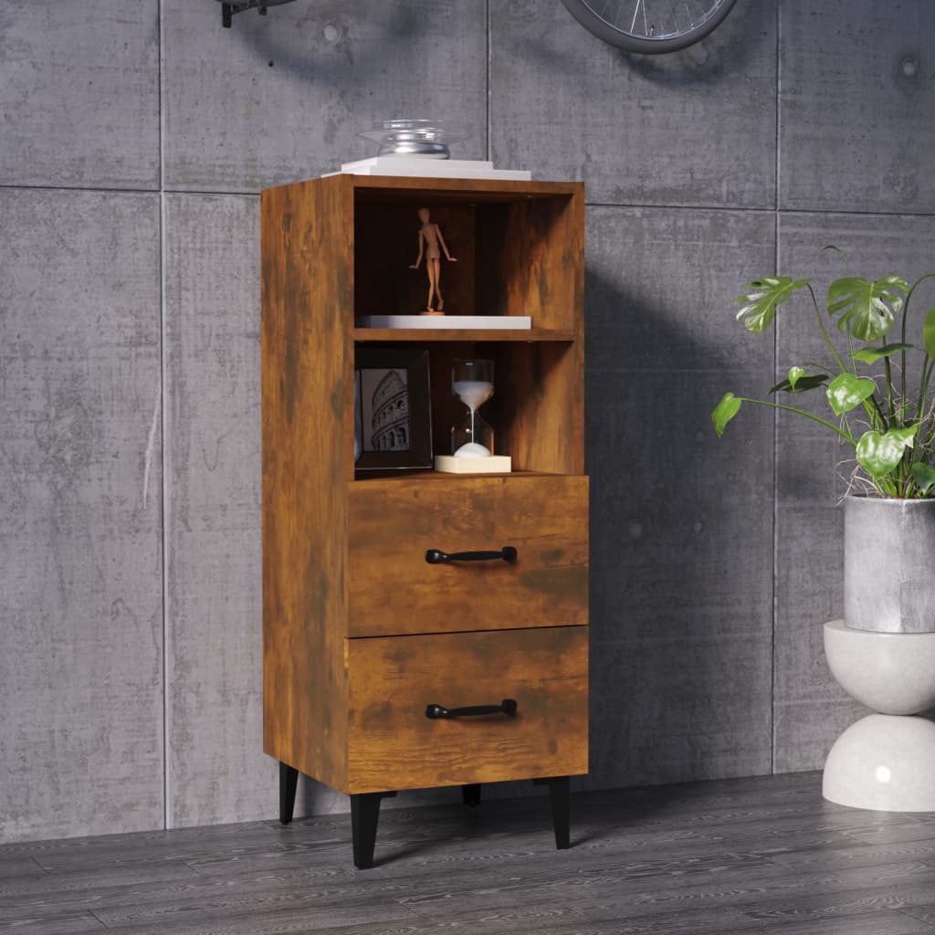 Skjenk røkt eik 34,5x34x90 cm konstruert tre