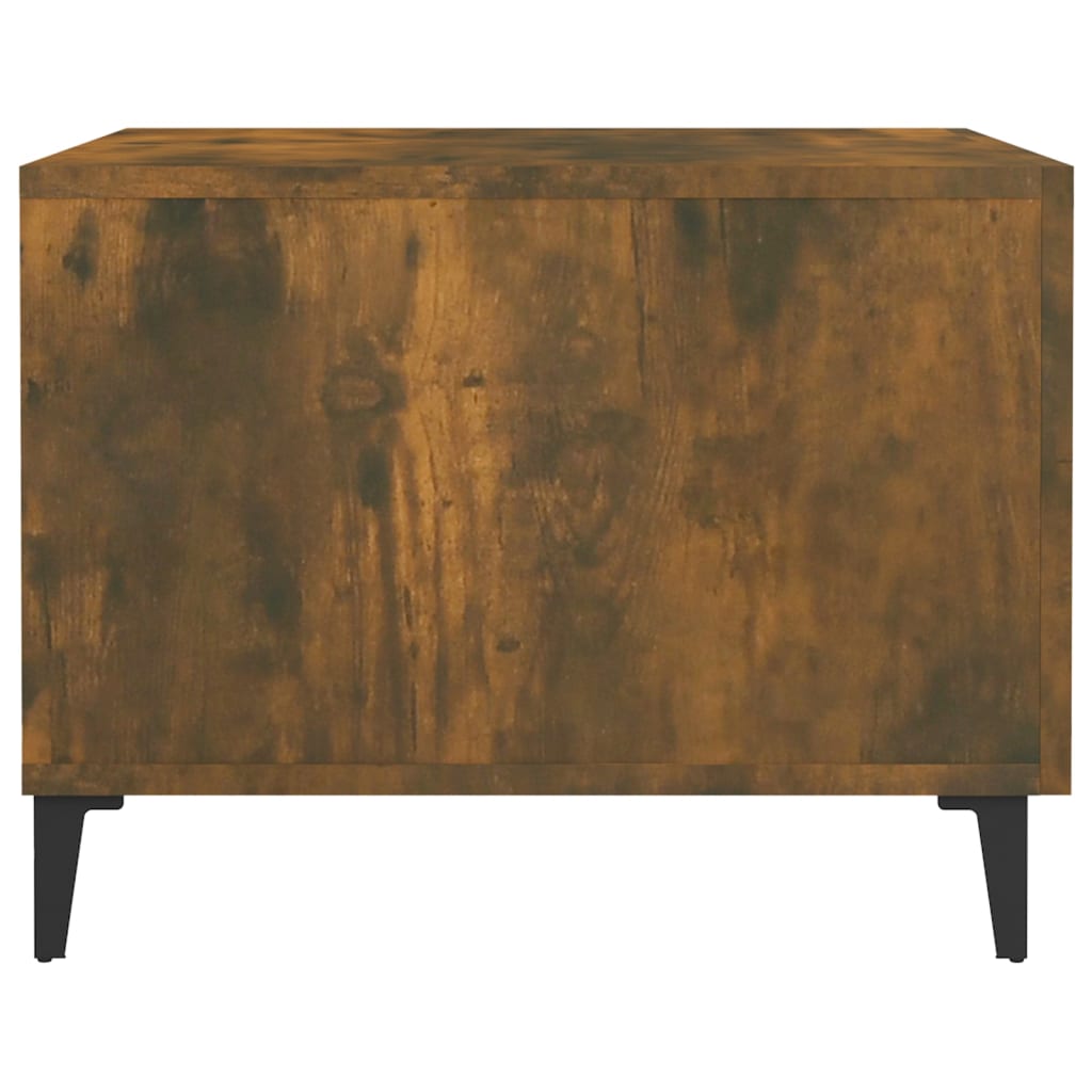 Salongbord med metallben 2 stk røkt eik 50x50x40 cm
