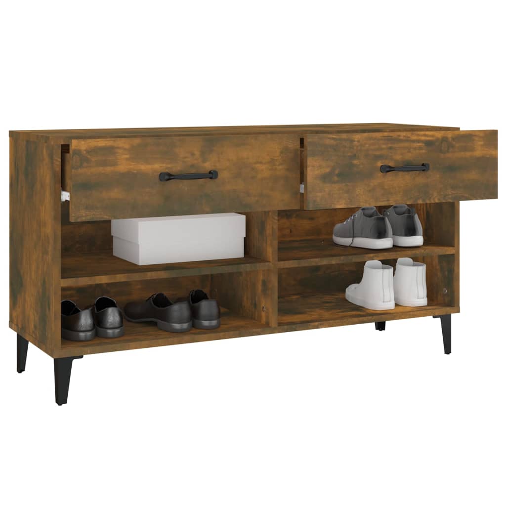 Skoskap røkt eik 102x35x55 cm konstruert tre