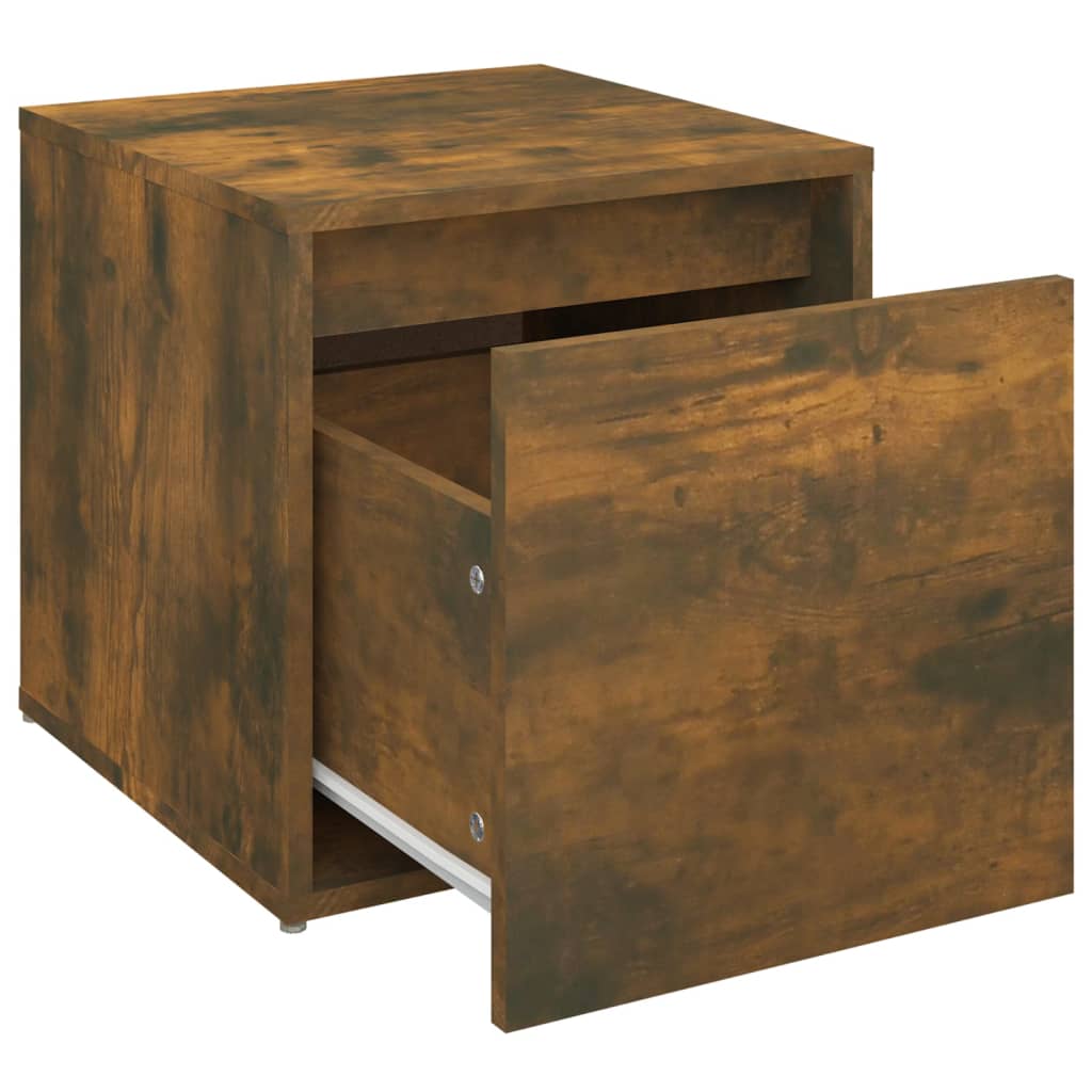 Oppbevaringsskap røkt eik 40,5x40x40 cm konstruert tre