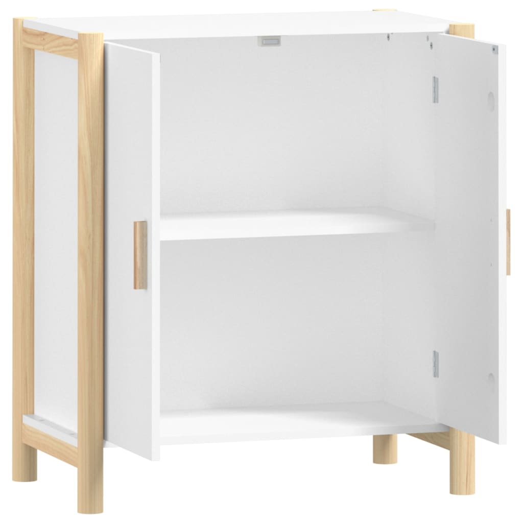 Skjenk hvit 62x38x70 cm konstruert tre
